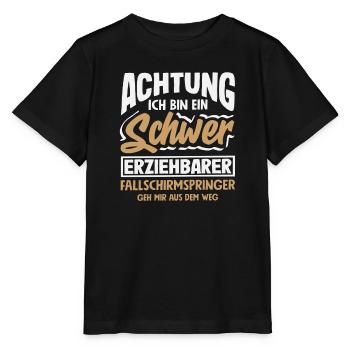 Funny Skydiver Adrenaline Junkie Hard - Stanley/Stella MINI CREATOR Kids’ T-Shirt - black - Front - Mikhail (115cm)