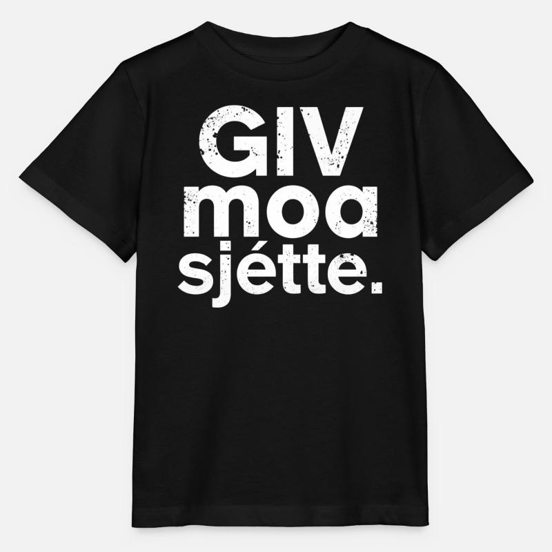 Giv moa sjette. Vestflamsk dialektskjorte - Stanley/Stella MINI CREATOR T-skjorte for barn - svart