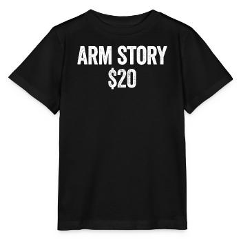 Arm Story 20 $ Amputé Drôle Perdu un bras - T-shirt bio MINI CREATOR Stanley/Stella Enfant - noir - Devant - Mikhail (115cm)