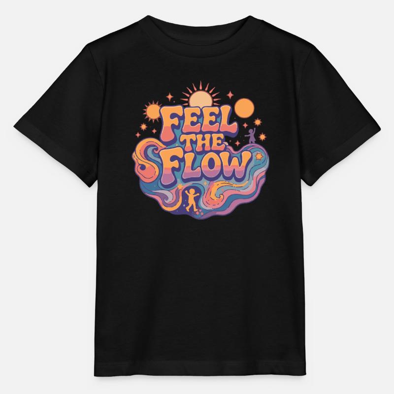 Psychedelic Retro – Feel the Flow - Stanley/Stella MINI CREATOR Kids’ T-Shirt - black