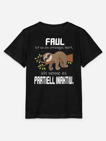 Faul, aber Partiell Aktiv Faultier - Stanley/Stella Kinder T-Shirt MINI CREATOR - Schwarz