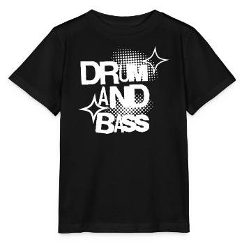 Typographie drum and bass Halo - T-shirt bio MINI CREATOR Stanley/Stella Enfant - noir - Devant - Mikhail (115cm)