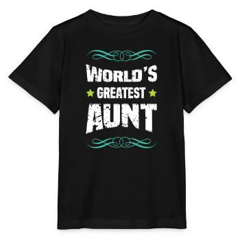 World's Best Aunt Motif - Stanley/Stella MINI CREATOR Kids’ T-Shirt - black - Front - Mikhail (115cm)