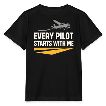 Instructeur de vol Cfi Pilote Instructeur d’aviation - T-shirt bio MINI CREATOR Stanley/Stella Enfant - noir - Devant - Mikhail (115cm)