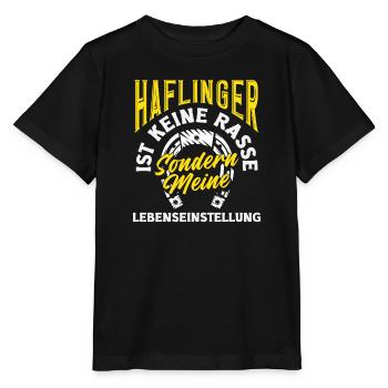 Poney Haflinger Équitation Attitude envers la vie Race - T-shirt bio MINI CREATOR Stanley/Stella Enfant - noir - Devant - Mikhail (115cm)