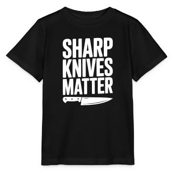 Sharp Knives Matter - Stanley/Stella MINI CREATOR Kids’ T-Shirt - black - Front - Mikhail (115cm)
