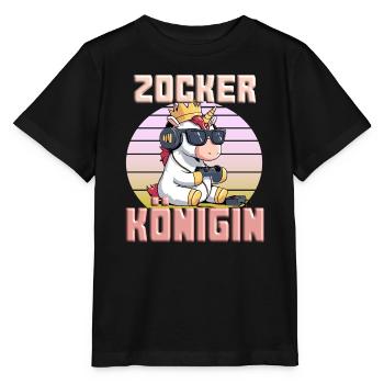 Gambler Queen - Licorne - T-shirt bio MINI CREATOR Stanley/Stella Enfant - noir - Devant - Mikhail (115cm)