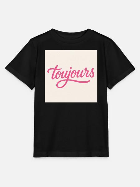 Toujours Pink Script - Stanley/Stella Kinder T-Shirt MINI CREATOR - Schwarz