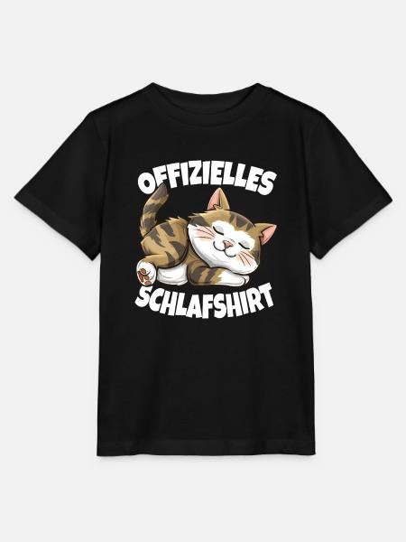 Offizielles Schlafshirt Katze Schlafanzug Pyjama - Stanley/Stella Kinder T-Shirt MINI CREATOR - Schwarz