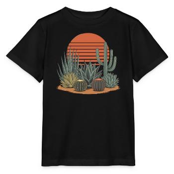 Boho Nature Cacti - Stanley/Stella MINI CREATOR Kids’ T-Shirt - black - Front - Mikhail (115cm)