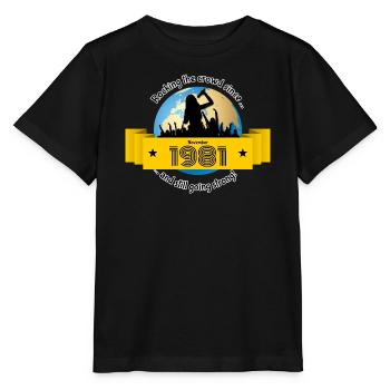 44. Anniversaire Secouant la foule depuis 11/1981 - T-shirt bio MINI CREATOR Stanley/Stella Enfant - noir - Devant - Mikhail (115cm)