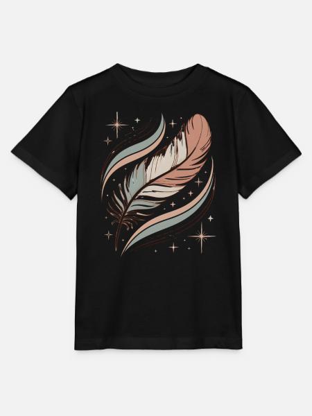 Boho Seele Feder - Stanley/Stella Kinder T-Shirt MINI CREATOR  - Schwarz