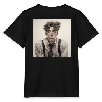 Dreamy Spectacle Wearer Portrait - Stanley/Stella MINI CREATOR Kids’ T-Shirt - black - Front - Mikhail (115cm)