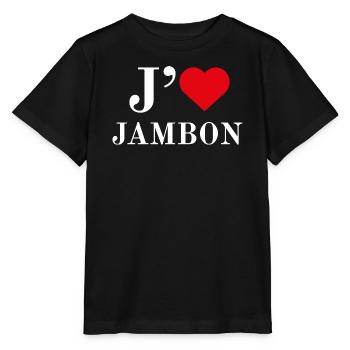 Jambon amour Typographie - T-shirt bio MINI CREATOR Stanley/Stella Enfant - noir - Devant - Mikhail (115cm)