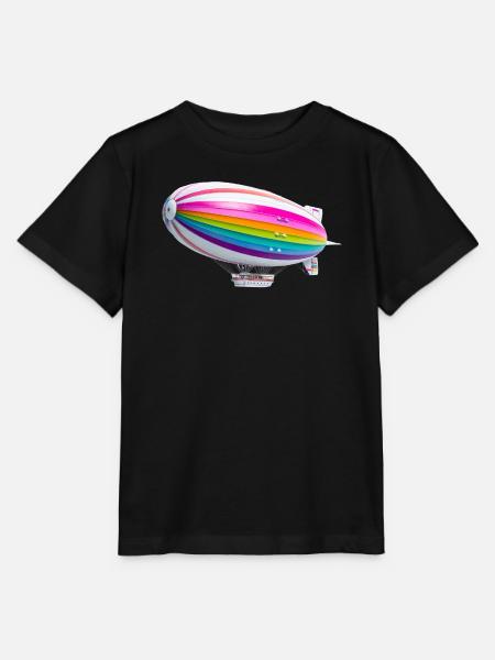 Regenbogen Zeppelin Druck - Stanley/Stella Kinder T-Shirt MINI CREATOR - Schwarz