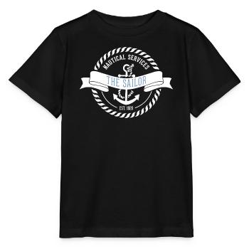 Nautic Design Sailor Emblem Nautical Patch - Stanley/Stella MINI CREATOR Kids’ T-Shirt - black - Front - Mikhail (115cm)