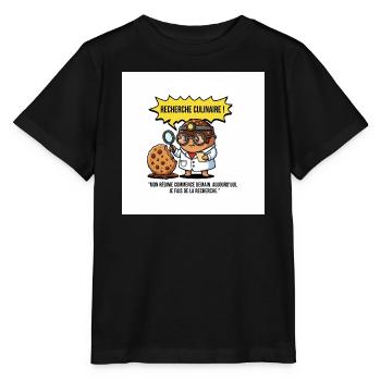 Recherche Culinaire Gourmande - T-shirt bio MINI CREATOR Stanley/Stella Enfant - noir - Devant - Mikhail (115cm)