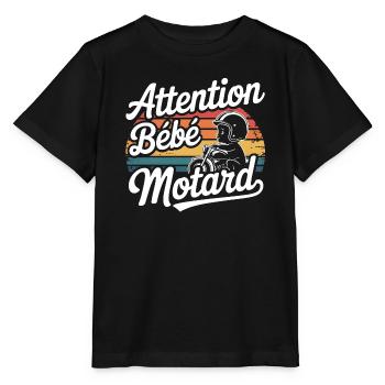 Attention Bébé Motard - T-shirt bio MINI CREATOR Stanley/Stella Enfant - noir - Devant - Mikhail (115cm)