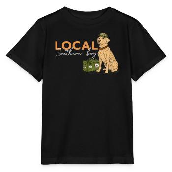 Lokaler Südstaaten-Junge bei der Jagd auf Wasservögel - Stanley/Stella Kinder T-Shirt MINI CREATOR  - Schwarz - Vorne - Mikhail (115cm)