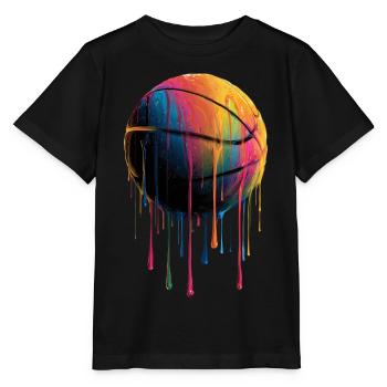 Basketball Colorful Dripping - Stanley/Stella MINI CREATOR Kids’ T-Shirt - black - Front - Mikhail (115cm)