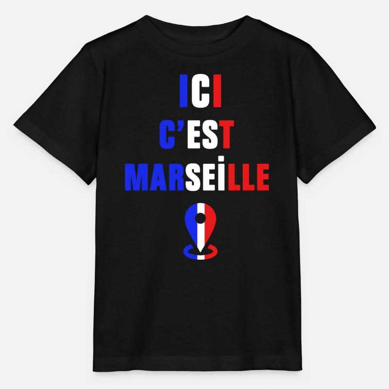 Ici c’est Marseille - T-shirt bio MINI CREATOR Stanley/Stella Enfant - noir