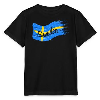 Swedish flag - Stanley/Stella MINI CREATOR Kids’ T-Shirt - black - Front - Mikhail (115cm)