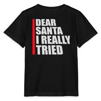 Cher Père Noël, j’ai vraiment essayé l’humour de Noël drôle - T-shirt bio MINI CREATOR Stanley/Stella Enfant - noir - Devant - Mikhail (115cm)