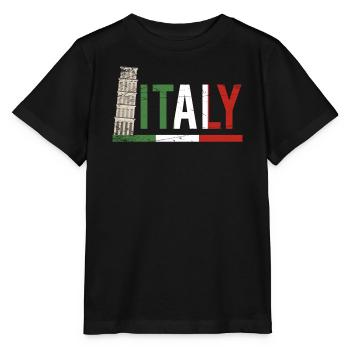 Italy Colosseum Flag Portrait - Stanley/Stella MINI CREATOR Kids’ T-Shirt - black - Front - Mikhail (115cm)