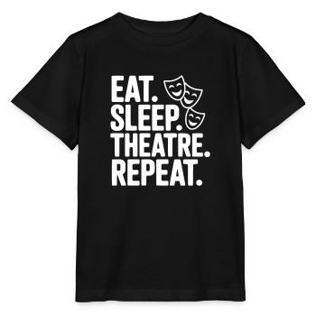 Manger, dormir, théâtre, répéter - T-shirt bio MINI CREATOR Stanley/Stella Enfant - noir - Devant - Mikhail (115cm)