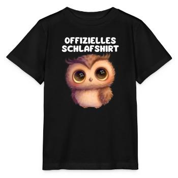 Kuschelige NachtEule Schlafshirt - Stanley/Stella Kinder T-Shirt MINI CREATOR  - Schwarz - Vorne - Mikhail (115cm)
