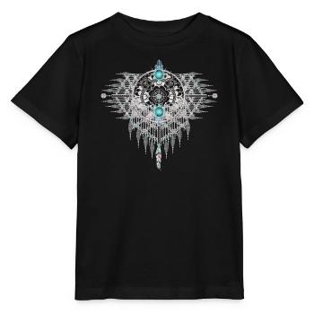Kunstvolles Ethno-Ornament aus Türkis Elementen - Stanley/Stella Kinder T-Shirt MINI CREATOR  - Schwarz - Vorne - Mikhail (115cm)