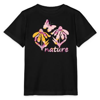 Pinky nature - Bloom in Pink Tones - Stanley/Stella MINI CREATOR Kids’ T-Shirt - black - Front - Mikhail (115cm)