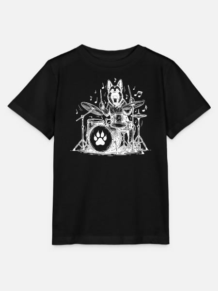 Deutscher Schäferhund Trommler - Stanley/Stella Kinder T-Shirt MINI CREATOR - Schwarz