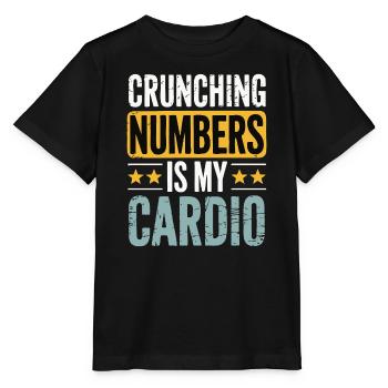 Crunching Numbers - Cardio Financial Humor - Stanley/Stella MINI CREATOR Kids’ T-Shirt - black - Front - Mikhail (115cm)