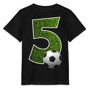 NO. 5 NUMBER 5 FOOTBALL 5TH BIRTHDAY - Stanley/Stella MINI CREATOR Kids’ T-Shirt - black - Front - Mikhail (115cm)