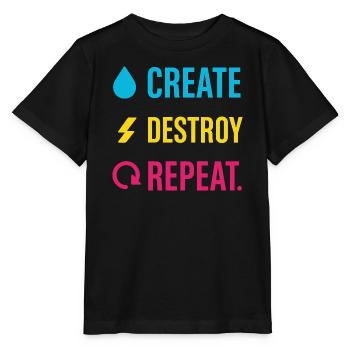 Kreative Denkweise, Künstlerhumor, Mehr Chaos - Stanley/Stella Kinder T-Shirt MINI CREATOR  - Schwarz - Vorne - Mikhail (115cm)