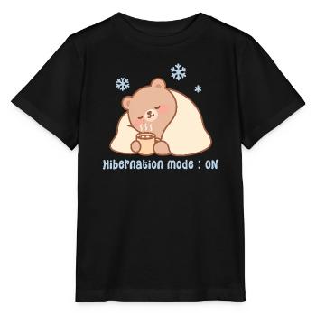 Hibernation mode - Ours cosy kawaii hiver - T-shirt bio MINI CREATOR Stanley/Stella Enfant - noir - Devant - Mikhail (115cm)