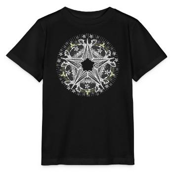 Poinsettia à l’aspect dentelle filigrane - T-shirt bio MINI CREATOR Stanley/Stella Enfant - noir - Devant - Mikhail (115cm)