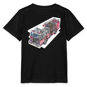 Technologie de détail des camions de pompiers - T-shirt bio MINI CREATOR Stanley/Stella Enfant - noir - Devant - Mikhail (115cm)