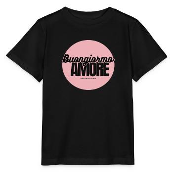Buongiorno Amore Pink Circle - Stanley/Stella Kinder T-Shirt MINI CREATOR  - Schwarz - Vorne - Mikhail (115cm)