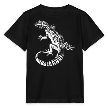 Gecko Leopardgecko Kontrast - Stanley/Stella Kinder T-Shirt MINI CREATOR  - Schwarz - Vorne - Mikhail (115cm)