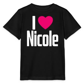 J’aime Nicole Coeur rose J’aime Nicole - T-shirt bio MINI CREATOR Stanley/Stella Enfant - noir - Devant - Mikhail (115cm)