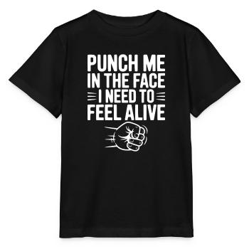 Frappe-moi au visage J’ai besoin de me sentir vivant - T-shirt bio MINI CREATOR Stanley/Stella Enfant - noir - Devant - Mikhail (115cm)