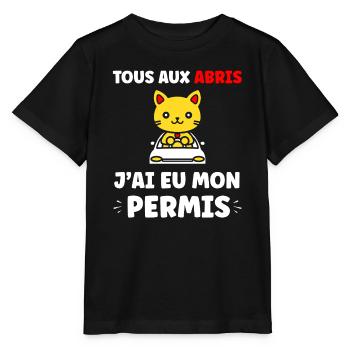 jeune permis, jeune conducteur, permis de conduire - T-shirt bio MINI CREATOR Stanley/Stella Enfant - noir - Devant - Mikhail (115cm)