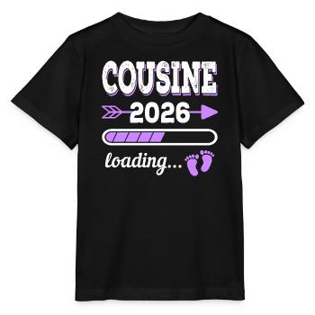 Cousin 2026 Loading Idée de cadeau de grossesse - T-shirt bio MINI CREATOR Stanley/Stella Enfant - noir - Devant - Mikhail (115cm)
