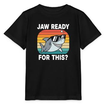 Cooler Hai Retro Look Jaw Ready for This? - Stanley/Stella MINI CREATOR Kids’ T-Shirt - black - Front - Mikhail (115cm)