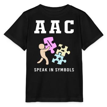 Communication AAC Langue des signes SLP - T-shirt bio MINI CREATOR Stanley/Stella Enfant - noir - Devant - Mikhail (115cm)