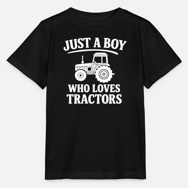 Juste un garçon qui aime les tracteurs - T-shirt bio MINI CREATOR Stanley/Stella Enfant - noir