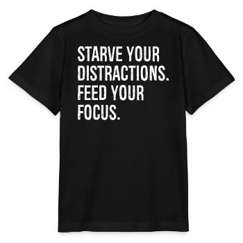 Affamez vos distractions, nourrissez votre concentration - T-shirt bio MINI CREATOR Stanley/Stella Enfant - noir - Devant - Mikhail (115cm)