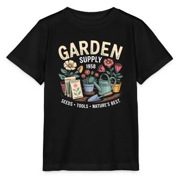 Publicité de jardin vintage - T-shirt bio MINI CREATOR Stanley/Stella Enfant - noir - Devant - Mikhail (115cm)